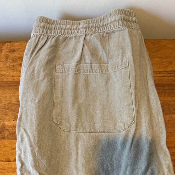Light Beige Drawstring Linen-Blend Pants - Picture 3 of 3